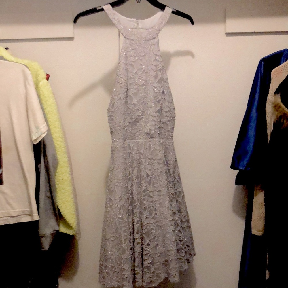 Silver homecoming dress worn once size 13/14